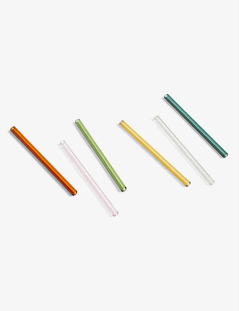 Sip borosilicate glass straws set of six