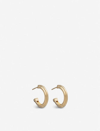 Art Deco stepped 22ct gold-plated sterling silver hoop earrings