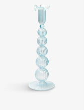 Cloudy glass candle holder 29cm