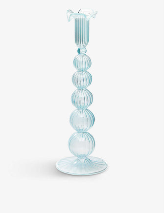 Cloudy glass candle holder 29cm