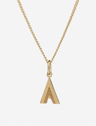 Art Deco Initial A 22ct gold-plated sterling silver necklace