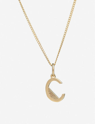 Art Deco C Initial yellow gold-plated sterling-silver necklace