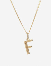 Art Deco F Initial gold-plated sterling silver necklace