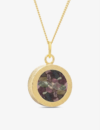 Birthstone Amulet October tourmaline and 22ct gold-plated sterling silver necklace