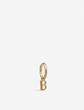 Art Deco B initial 22ct gold-plated hoop earring