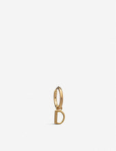 Art Deco D initial 22ct gold-plated hoop earring