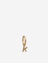 K initial 22ct gold-plated vermeil sterling silver hoop
