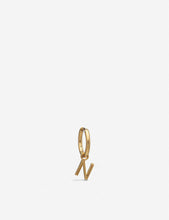 N initial 22ct gold-plated vermeil sterling silver hoop