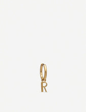 R initial 22ct gold-plated vermeil sterling silver hoop