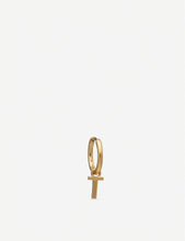 T initial 22ct gold-plated vermeil sterling silver hoop