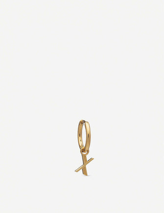 X initial 22ct yellow gold-plated sterling-silver hoop earring