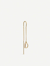 D Initial 22ct yellow gold-plated sterling-silver threader earring
