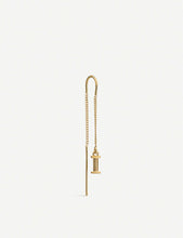 I initial 22ct yellow gold-plated sterling-silver threader earring