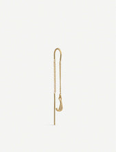 J initial 22ct yellow gold-plated sterling-silver threader earring
