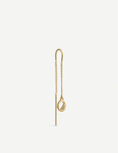 O Initial 22ct gold-plated sterling silver threader earring