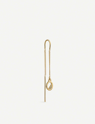 O Initial 22ct gold-plated sterling silver threader earring