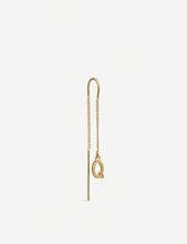 Q Initial 22ct yellow gold-plated sterling silver threader earring