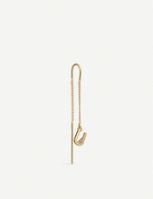 U initial 22ct gold-plated sterling silver threader earring