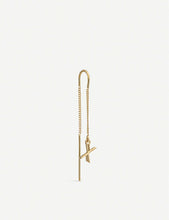X initial 22ct gold-plated sterling silver threader earring