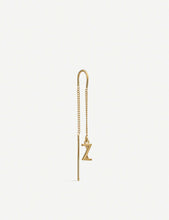 Z initial 22ct gold-plated sterling silver threader earring