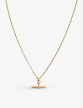 T-bar 23ct gold-plated sterling silver belcher necklace