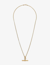 T-bar 23ct gold-plated sterling silver belcher necklace