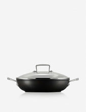 Toughened non-stick shallow casserole dish with heat-resistant glass lid 26cm