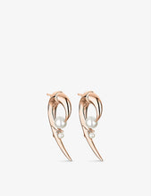 Cherry Blossom rose gold-plated vermeil silver and pearl earrings