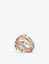 Cherry Blossom rose gold-plated vermeil silver and pearl ring