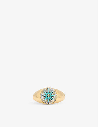 Colette Galaxia 18ct yellow-gold, turquoise and diamond ring