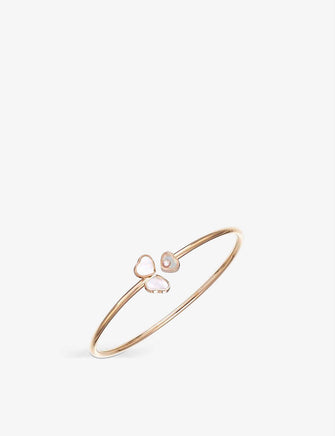 Happy Hearts Wings 18ct rose-gold, mother-of-pearl and diamond bangle