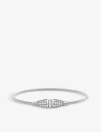 Jack de Boucheron single 18ct white-gold and 1.76ct round diamond bracelet