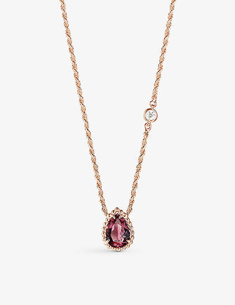 Serpent Bohème 18ct rose-gold, rhodolite and diamond necklace