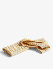 Twist waffled cotton set of two dish cloths and two tea towels