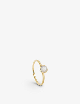 Mini Stilla 18ct yellow-gold vermeil sterling silver and moonstone ring