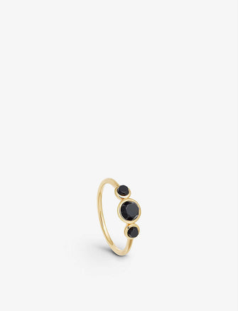 Stilla 18ct yellow-gold vermeil sterling silver and black onyx ring