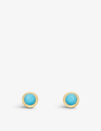 Mini Stilla 18ct yellow-gold vermeil sterling silver and turquoise earrings