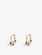 Biography 18ct yellow gold-plated sterling silver and lapis lazuli earrings