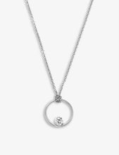 Circular 18ct white gold and 0.1ct diamond necklace