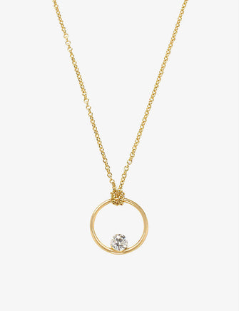 18ct yellow-gold and 0.10ct diamond necklace