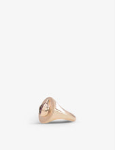 Noush 14ct rose gold and ruby love signet ring