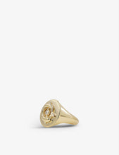 Noush 14ct yellow gold and diamond life signet ring