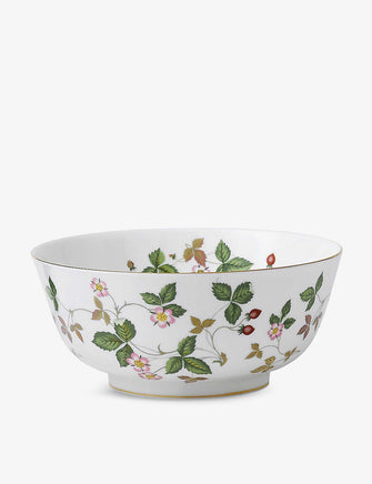 Wild Strawberry fine bone china salad bowl 25cm