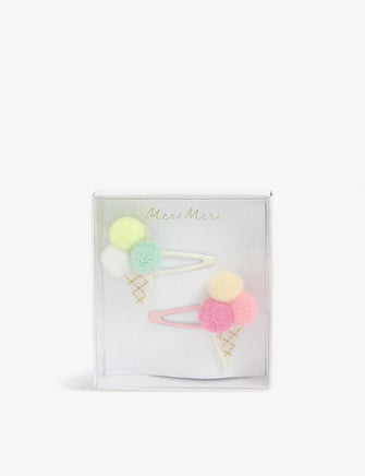 Ice cream cone hair clips pack of two
