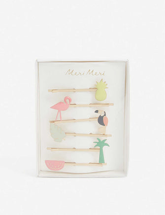 Tropical hair clips set of six