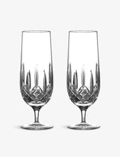 Lismore Nouveau crystal hurricane glasses 385ml set of two