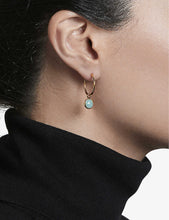 Stilla 18ct yellow gold-plated vermeil sterling silver and amazonite hoop earrings