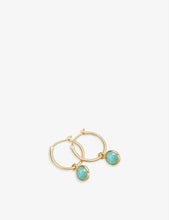 Stilla 18ct yellow gold-plated vermeil sterling silver and amazonite hoop earrings