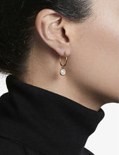 Stilla 18ct yellow gold-plated vermeil sterling silver and moonstone hoop earrings