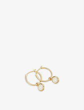 Stilla 18ct yellow gold-plated vermeil sterling silver and moonstone hoop earrings